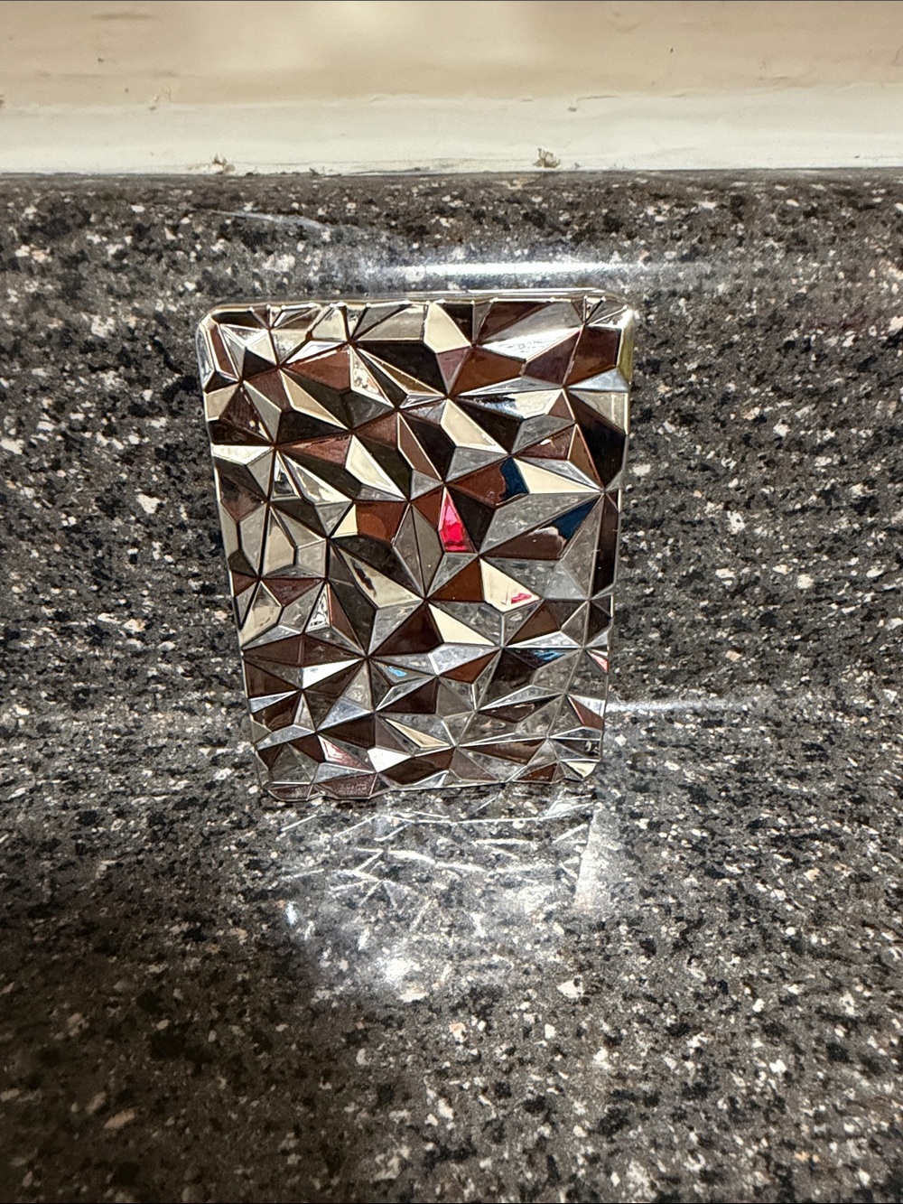 Silver Geometric Compact Mirror - Women Accessories